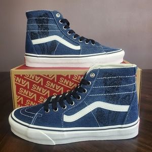 Vans Sk8-Hi Tapered Denim Embroidery Women Size 9, Men Size 7.5